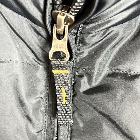 Springfield Free Festival Down /Feather Puffer Vest Black Yellow size L - Picture 10 of 11